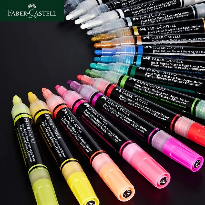 Faber-Castell Boxed Double-ended Acrylic Pen Waterproof Soft-Bristled Marker Pen DIY Hand-painted Ceramic Graffiti Painting Pen