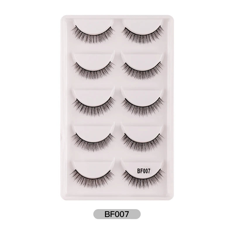 New 5Pairs Handmade 3d Mink Lashes Short False Eyelashes Cross Messy Dense Natural Eye Lashes Stage Makeup False Eyelashes E08