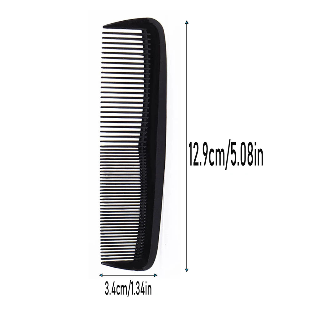 5pcs Black Hair Styling Comb, Fine Tooth Hair Comb, Heat Resistant Comb, Double Headed Hair Styling Comb