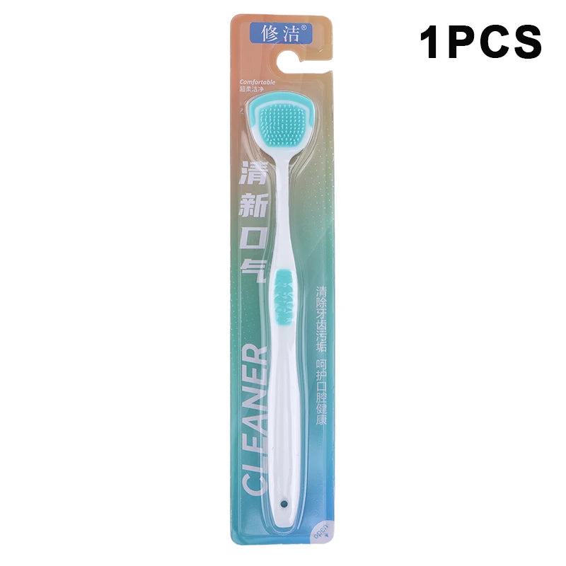 1/5PCS Tongue Scraper Oral Cleaner Brush Soft Silicone Cleaning Tongue Toothbrush Mouth Fresh Breath Scraping Hygiene Care Tools