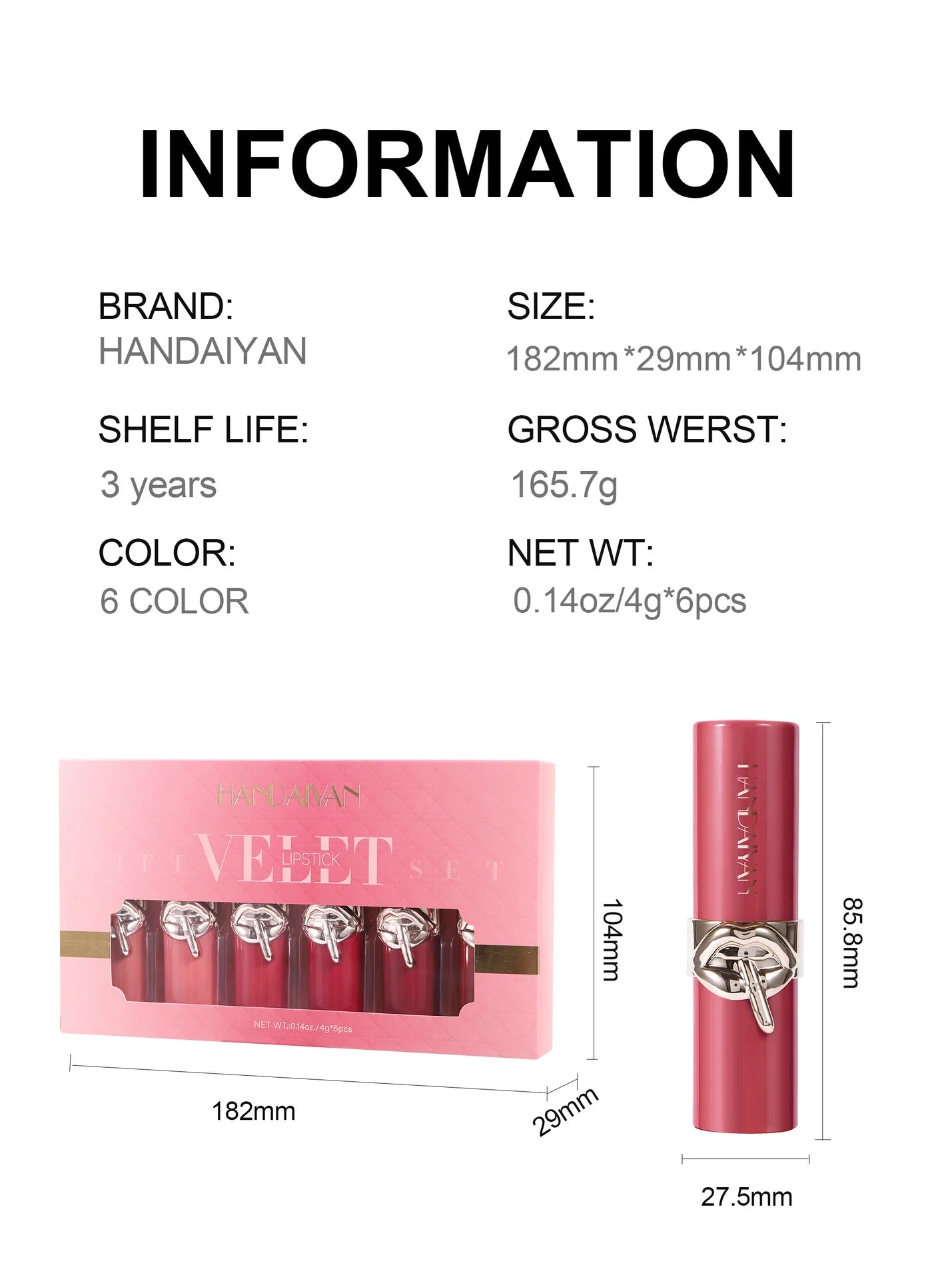 Velvet Lipstick Set Waterproof High Pigment Matte Moisturizing Non Fade Long Lasting Nude Red Lip Gloss Sexy Beauty Cosmetic