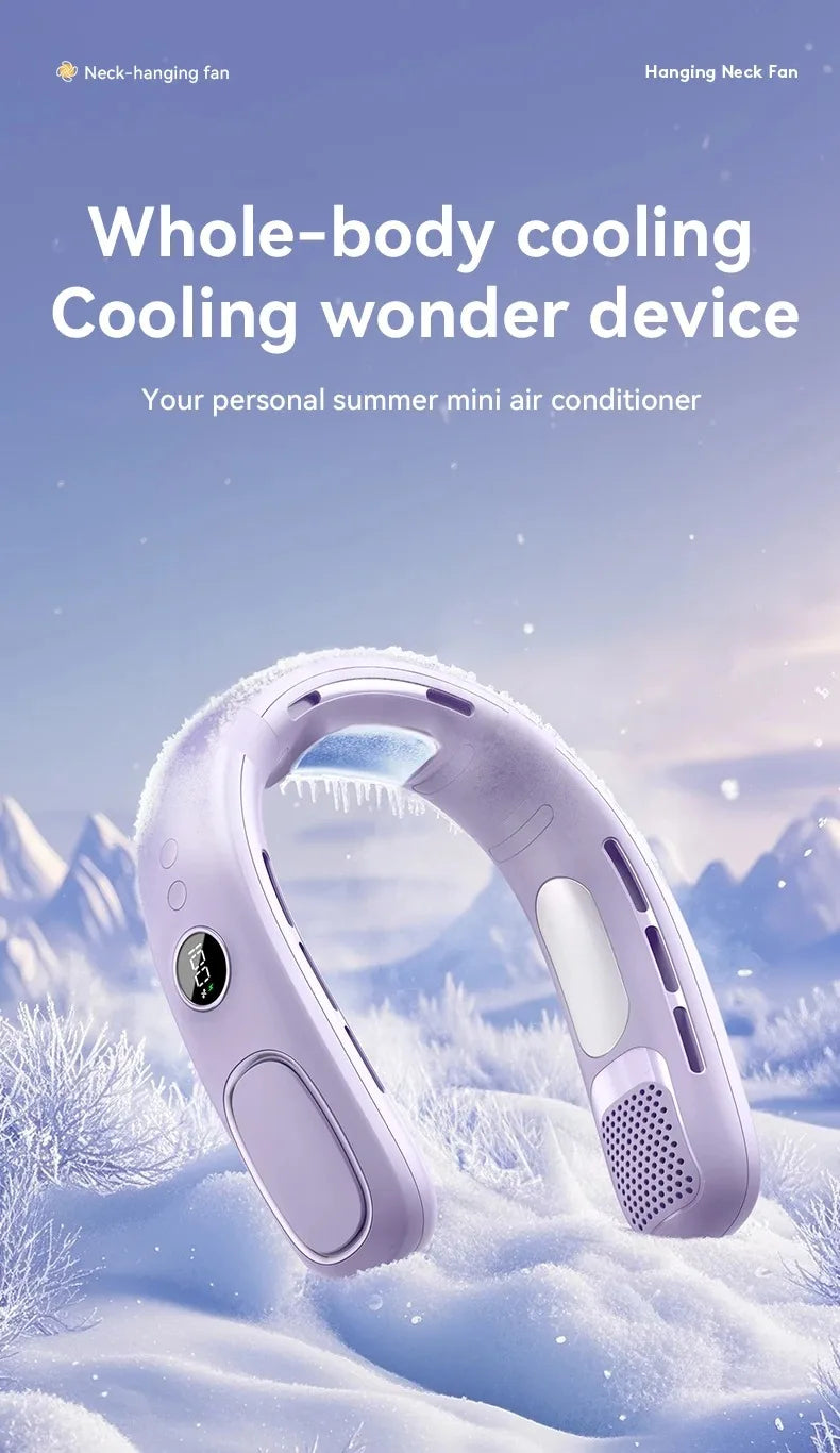 N90 Neck Fan Semiconductor Cooling 5-Speed Bladeless Wearable Fan USB Rechargeable Portable Outdoor Travel Camping