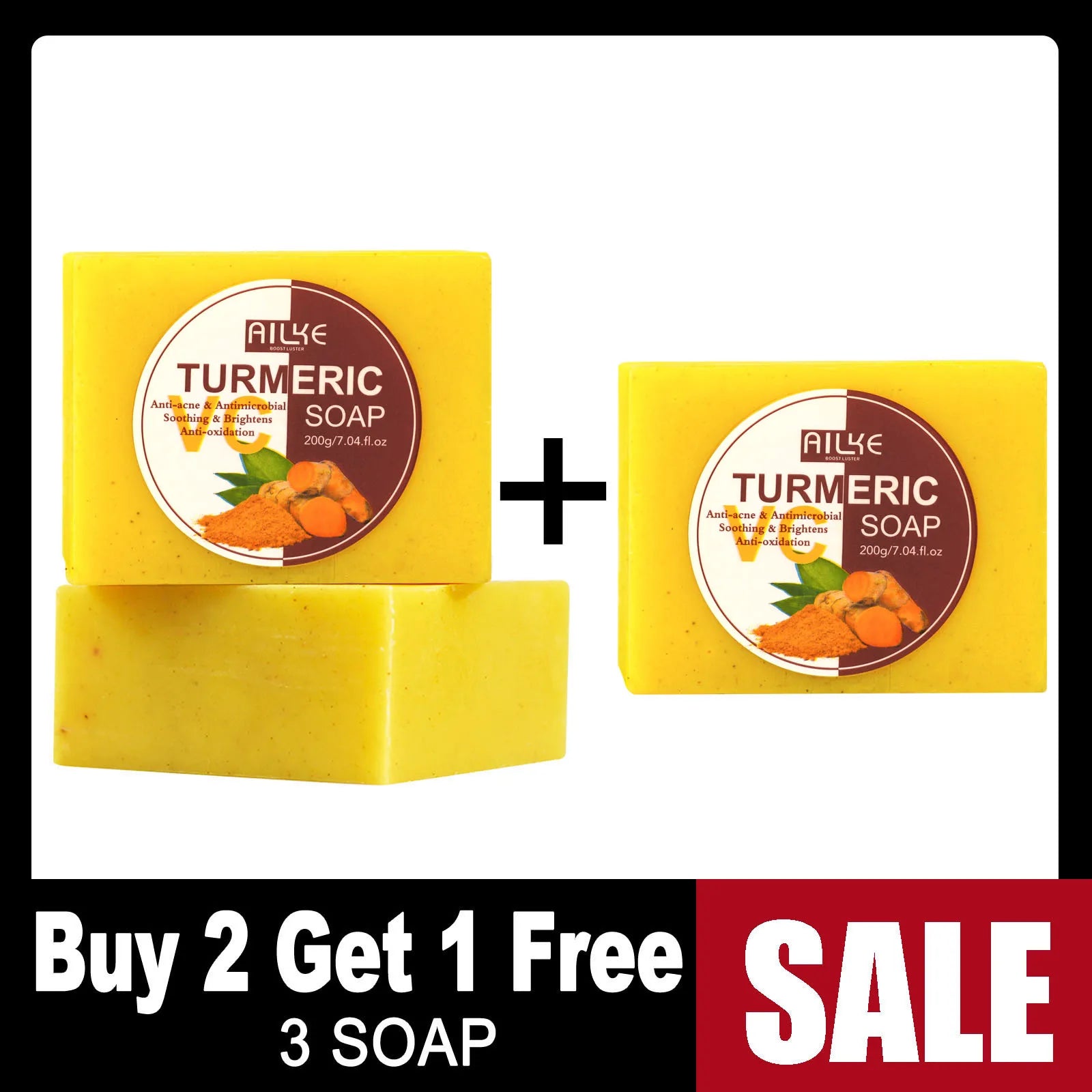 Organic Turmeric Skin Care Kit, Brighten, Clean, Remove Darkness, Spots, Acne, Lighten, Hydration, Exfoliate, Even Skin Tone