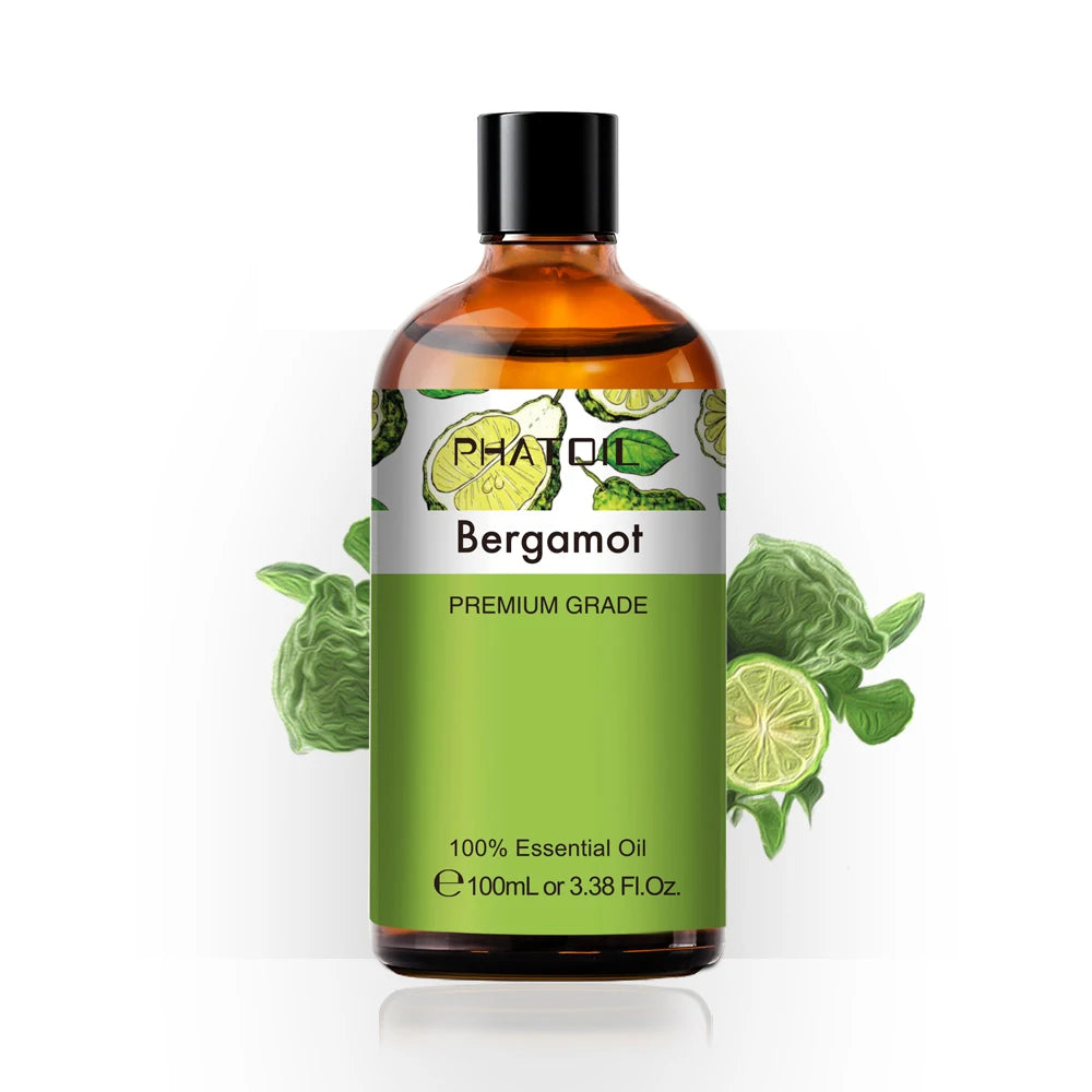 100ML Pure Natural Essential Oils Diffuser for Skin Care Rose Orange Lemon Lavender Rose Geranium Chamomile Avocado Aroma Oil
