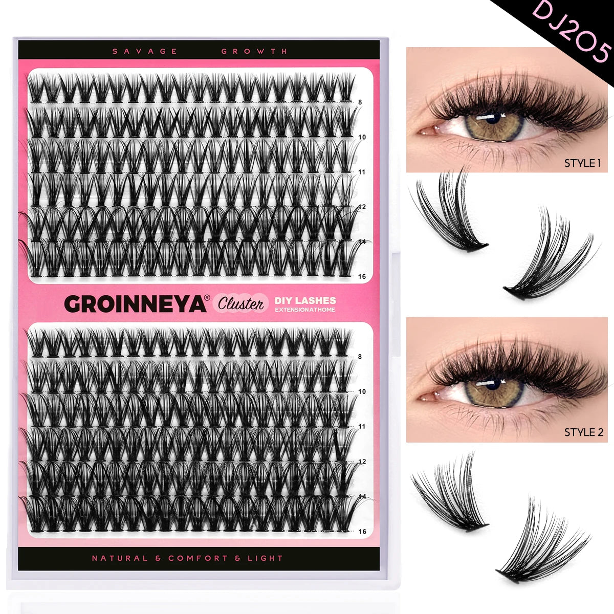 Lash Clusters Set DIY Lashes Extension Kit Individual Eyelash Extension Kit Full Set Lashes Kit with Lash Bond and Seal Makeup