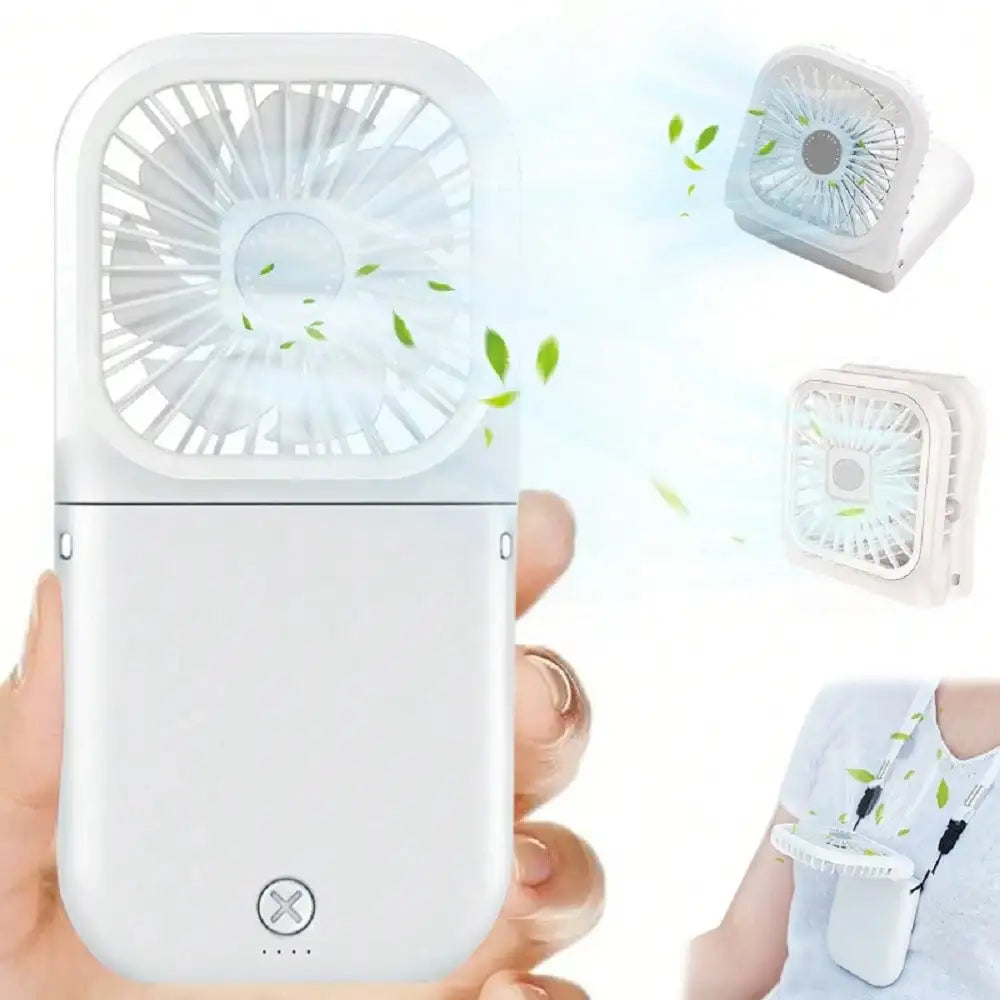 Fashionable Handheld Digital Neck Fan, USB Rechargeable, Mini Fan, Portable Fan, USB Power Bank Fast Charging Desktop Foldable Small Electric Fan, Ideal Companion For Hot Summer