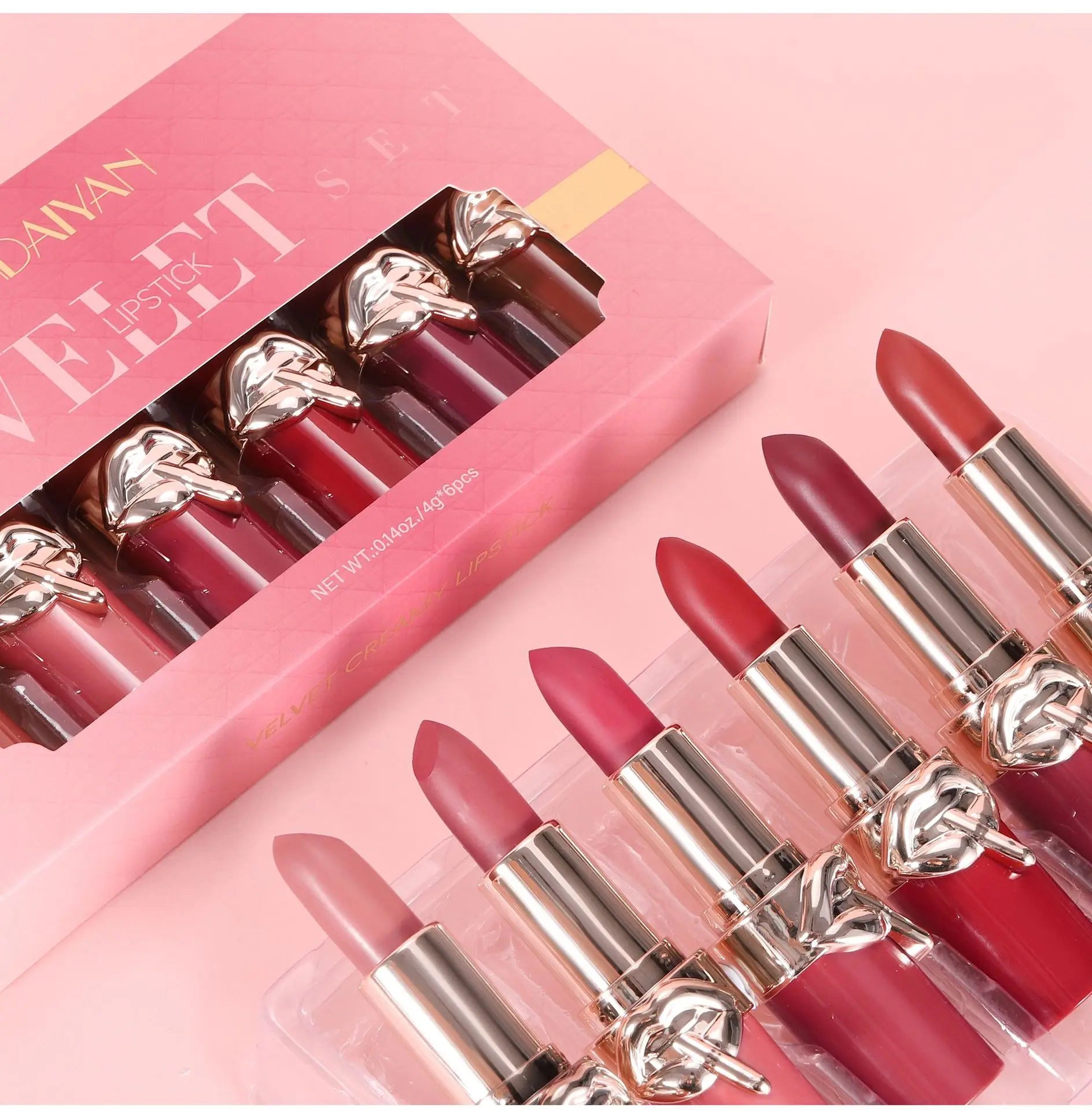 Velvet Lipstick Set Waterproof High Pigment Matte Moisturizing Non Fade Long Lasting Nude Red Lip Gloss Sexy Beauty Cosmetic