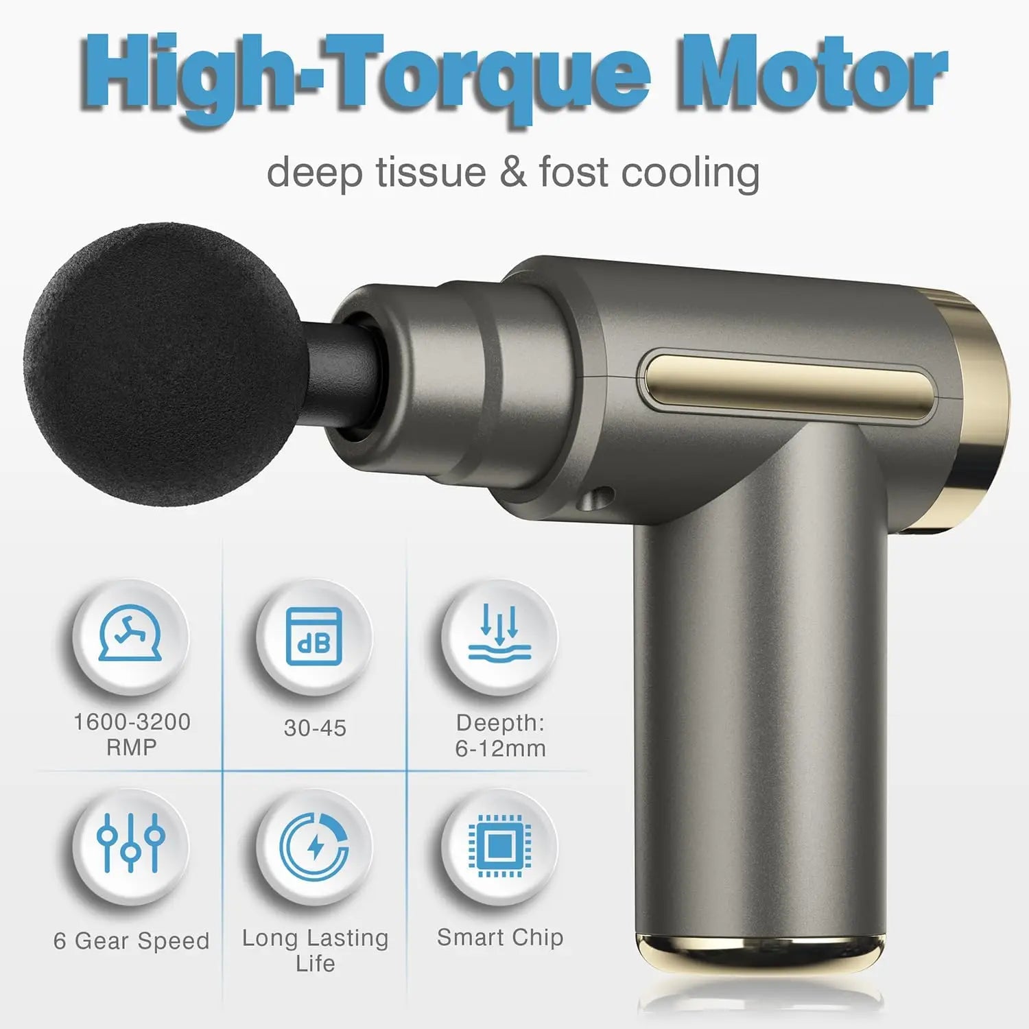 1pc Massage Gun, women toy ，Deep Tissue Muscle Handheld Percussion Massager For Body, Easy To Control,Back And Neck Pain, ,Ultra Compact Elegant Design, Powered By High Torque  men gifts