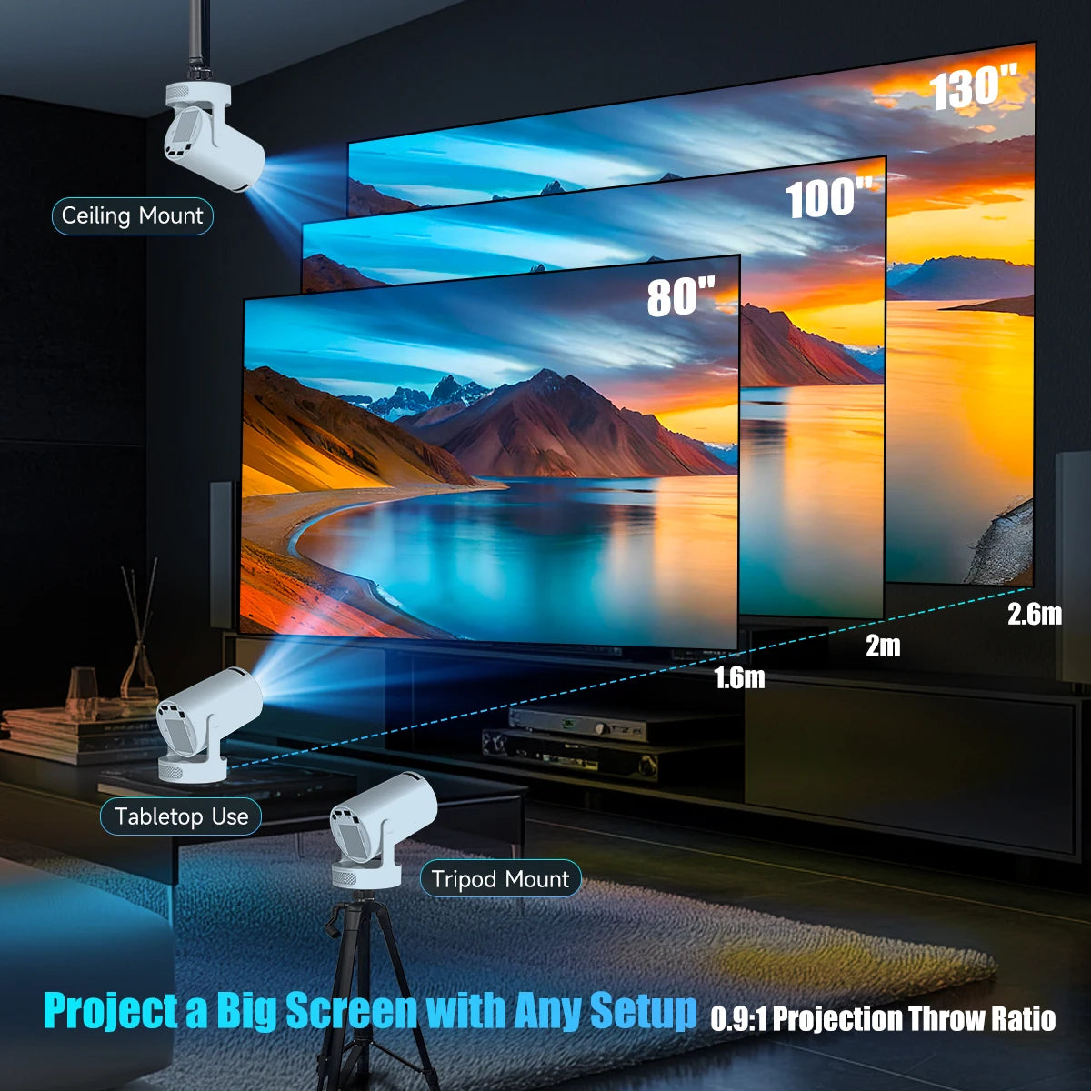 Magcubic HY300Pro+ Voice Control Projector 8K Android 14 Beam 8000 Lumens Wifi6 BT5.4 Cinema Outdoor portable add Airmouse
