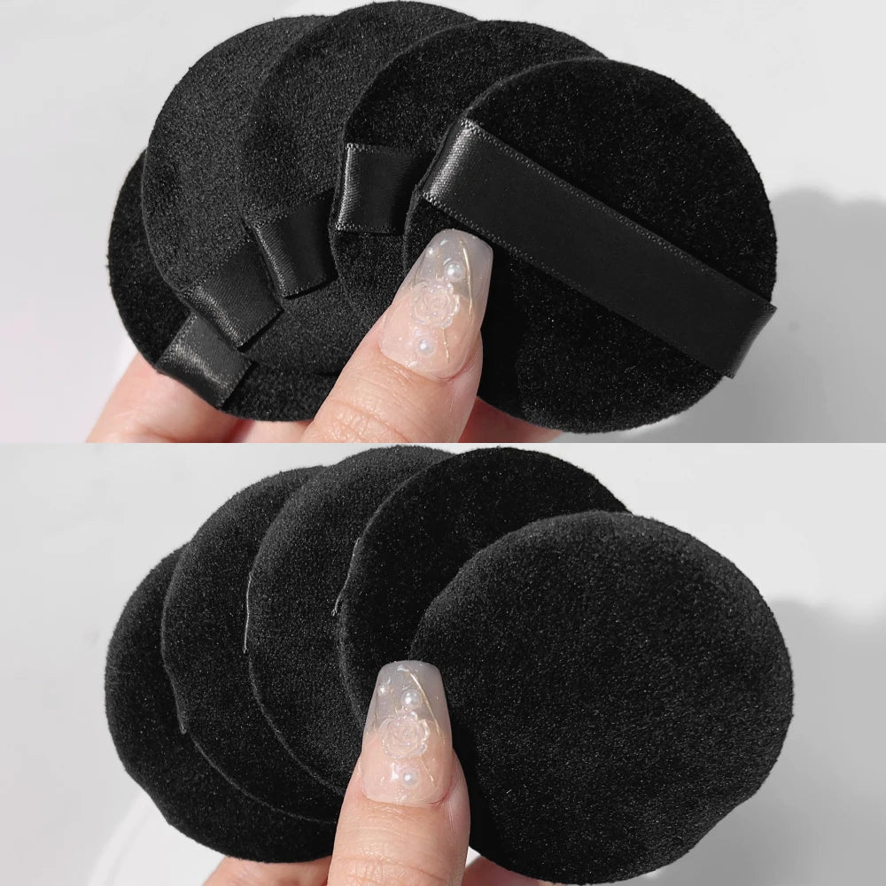 1/20pcs Black Velvet Cosmetic Puff with Box Loose Setting Powder Puffs BB Cream Foundation Powder Pad Beauty Makeup Tools