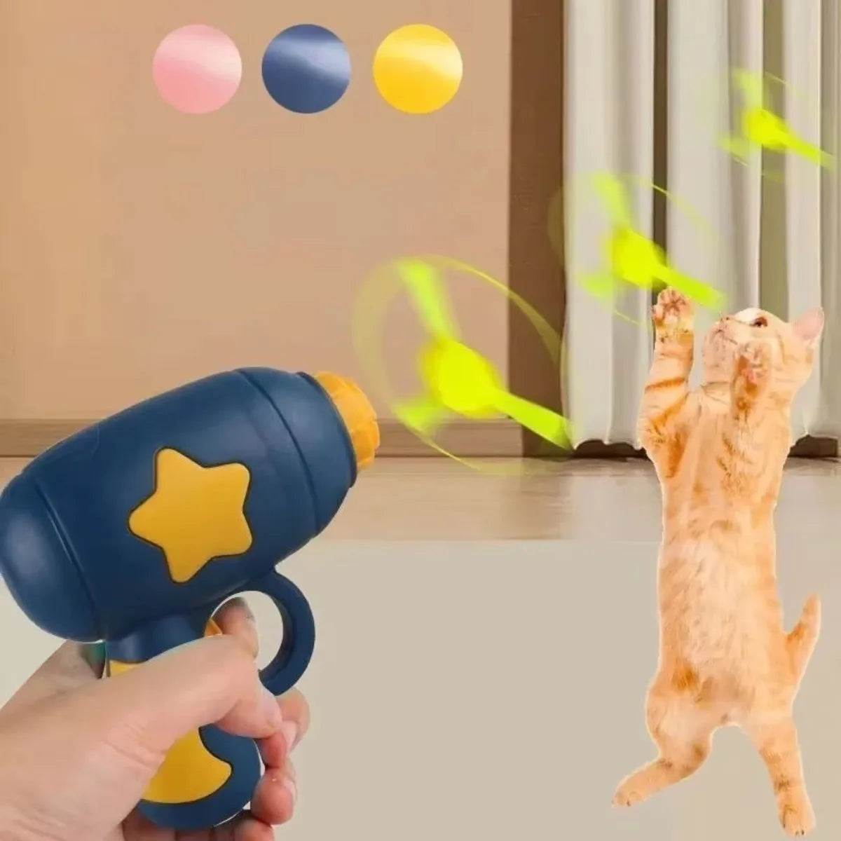 Funny Cat Toy Interactive Launch Pet Training Toy for Kitten Mini Flying Disc Shooting Gun Chasing Games Cat Toys Pet Supplies