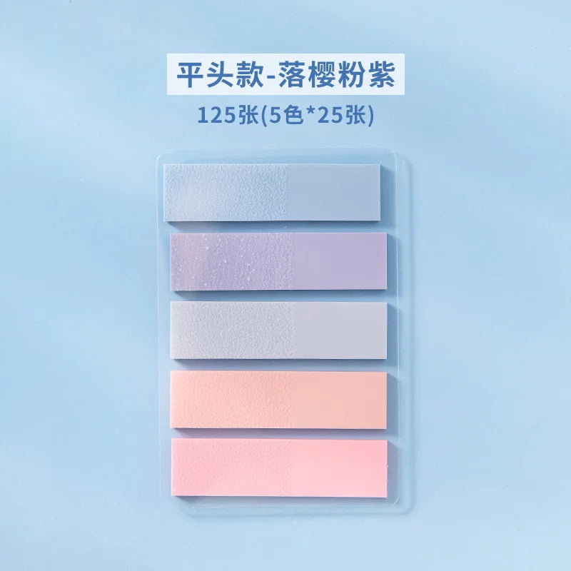1 PC PET Transparent Index Sticker Morandi Sticky Note Sticker Sticky Note 5 * 20  Office Accessories  Sticky Notes