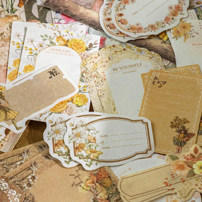 400pcs Garden Post Office Collection Light Paper Material Pack DIY Handbook Collage Journal Notebook Scrapbook Envelope