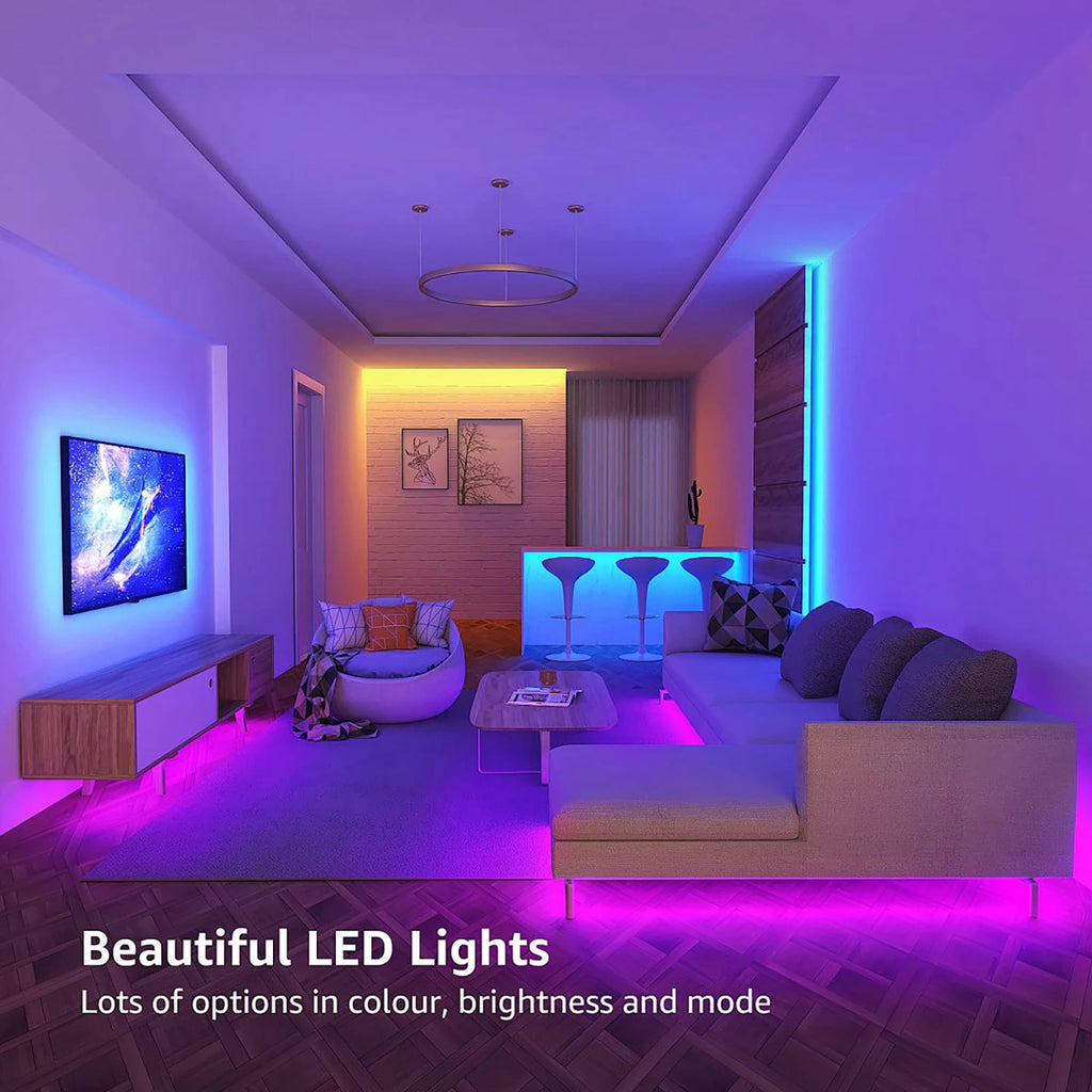 100FT Bluetooth LED Strip Lights, RGB Color Changing Led Strip Lighting with 24-Key Remote and  APP Control, Music Sync Lights