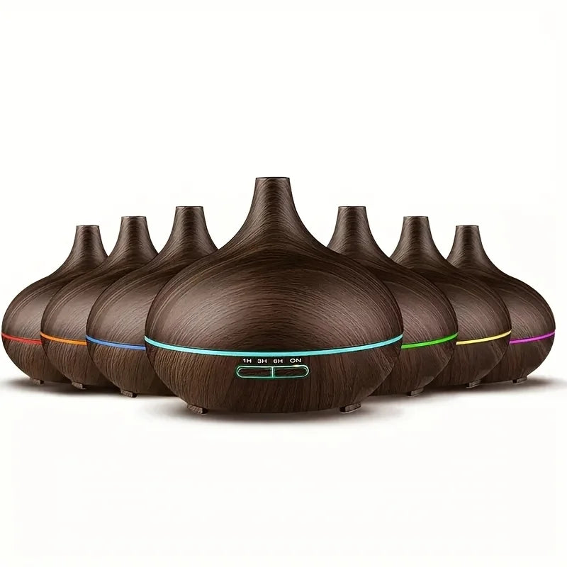 Diffuser For Home Wood Grain Aroma Diffuser with Remote Control Timer  6 Oil Set - 550ml Cool Mist Humidifier for Large Room