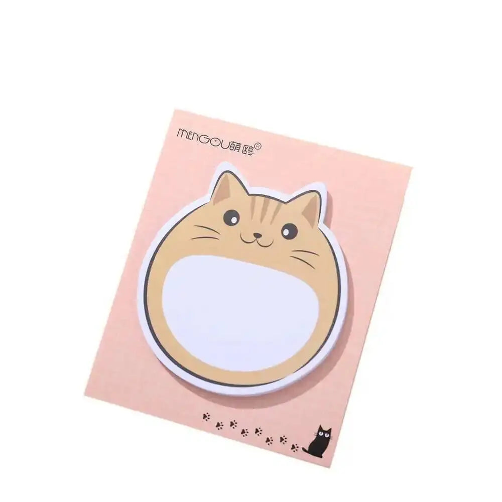 1 Piece Lytwtw's Cartoon Adhesive Cute Kawaii Cat Notes Notepad Memo Pad Office School Supplies Stationery Sticker Decoration