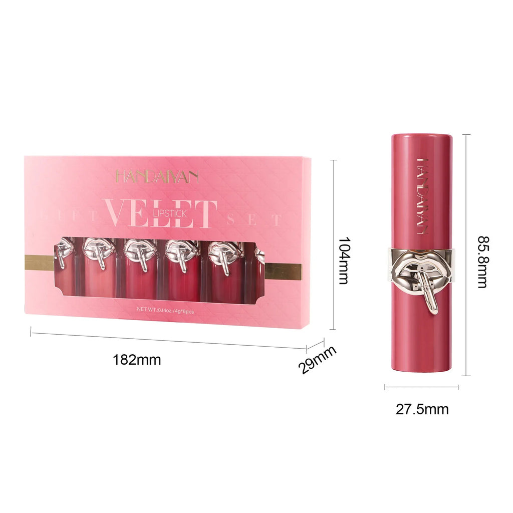 Velvet Lipstick Set Waterproof High Pigment Matte Moisturizing Non Fade Long Lasting Nude Red Lip Gloss Sexy Beauty Cosmetic