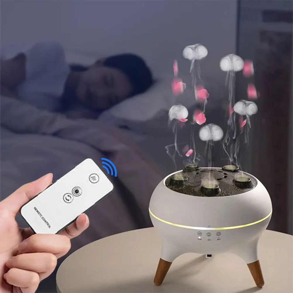Dynamic Jellyfish Essential Oil Diffuser Remote Control Aromatherapy Diffuser with Colorful Night Lights Air Diffuser Humidifier