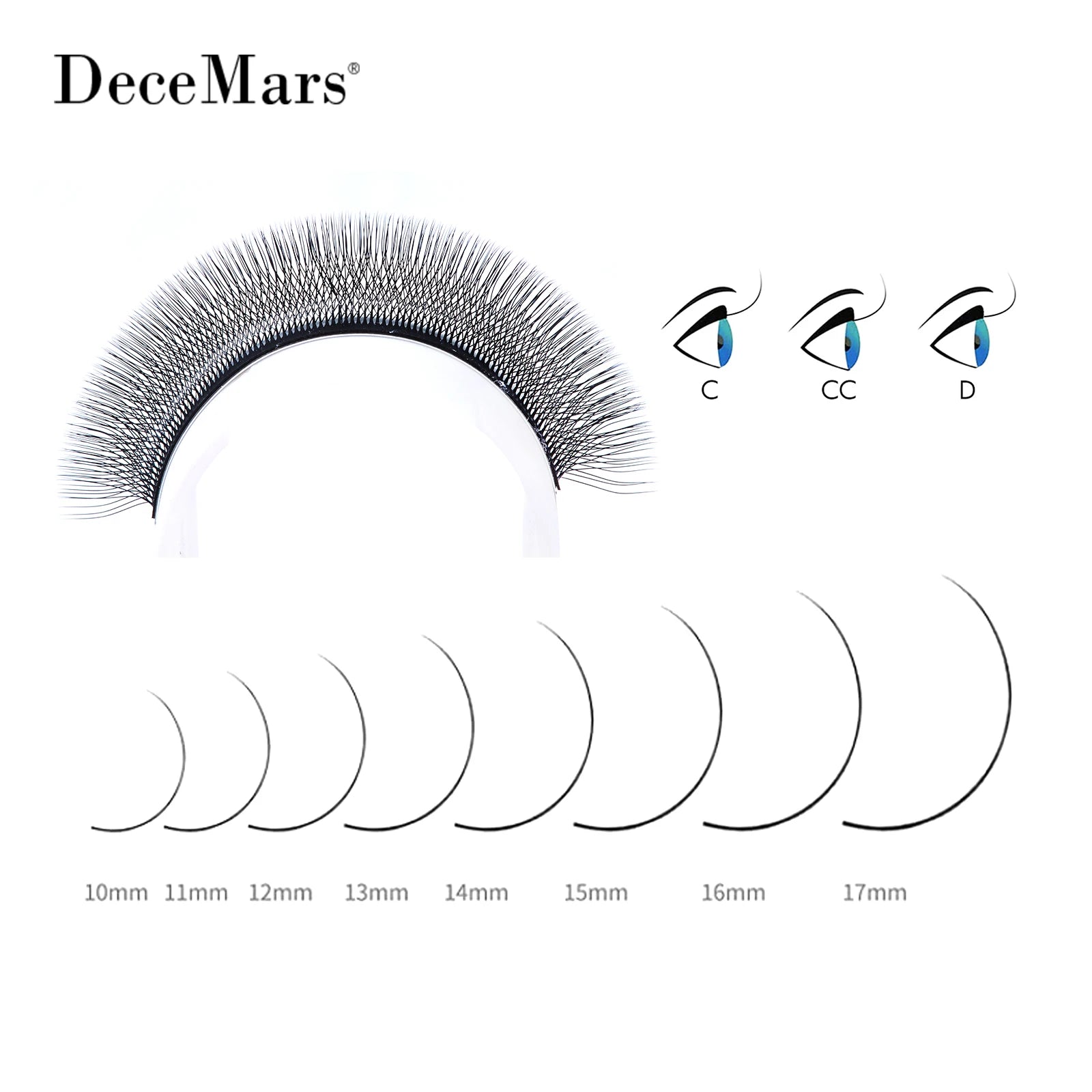 DeceMars 5D - W Shaped Eyelash Extension (12line/Tray)