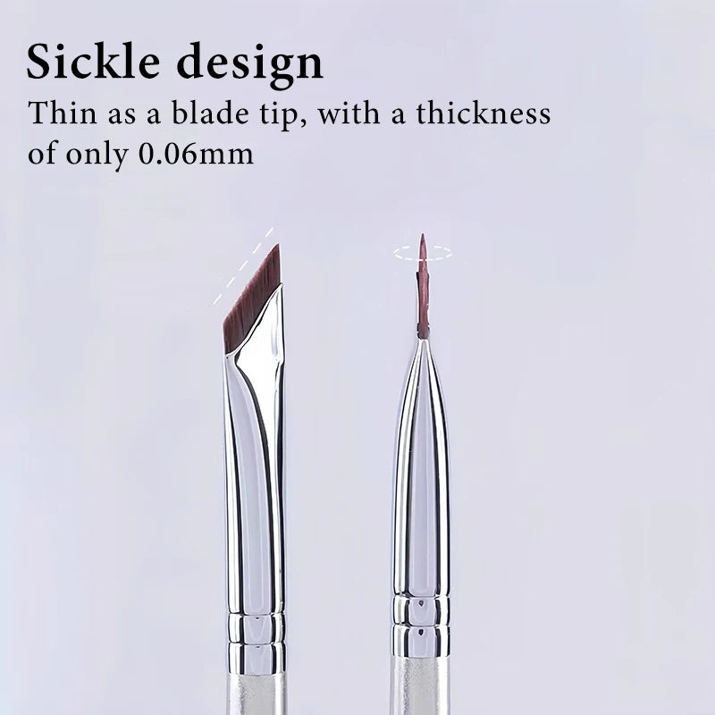 Sickle Eyeliner Brush Diagonal Eyebrow Brushes Blade Brush Undereyelid To Sleeping Silkworm Detail Brush Ultra-thin Makeup Tools
