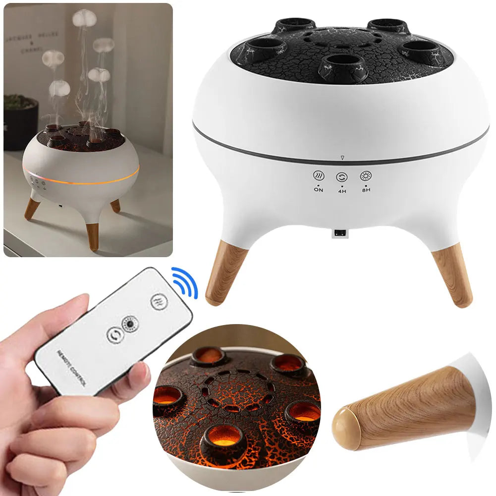 Dynamic Jellyfish Essential Oil Diffuser Remote Control Aromatherapy Diffuser with Colorful Night Lights Air Diffuser Humidifier
