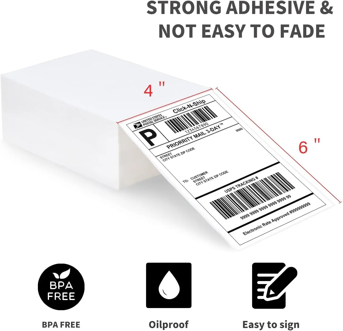 L LIKED 4x6 Direct Thermal Labels, 500pcs Perforated Fanfold, Compatible Zebra & Rollo Printers