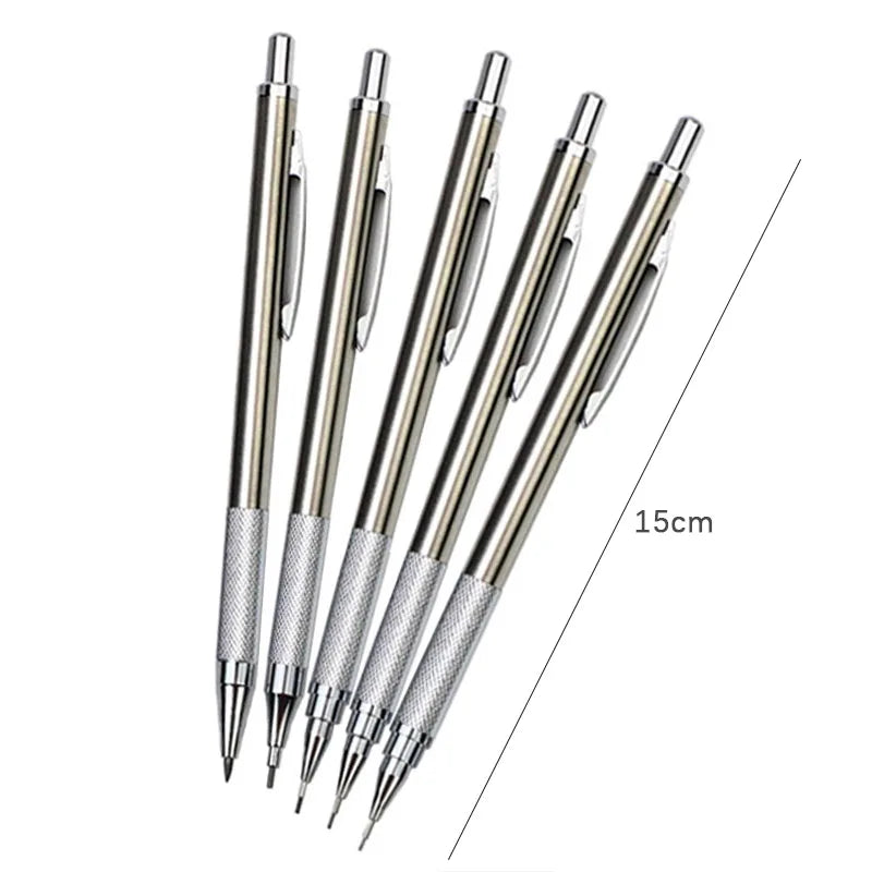 Mechanical Pencil Set Full Metal – Professional Art Drawing Automatic Pencil with Leads, Smooth Writing Sketching Tool for Office School Students
