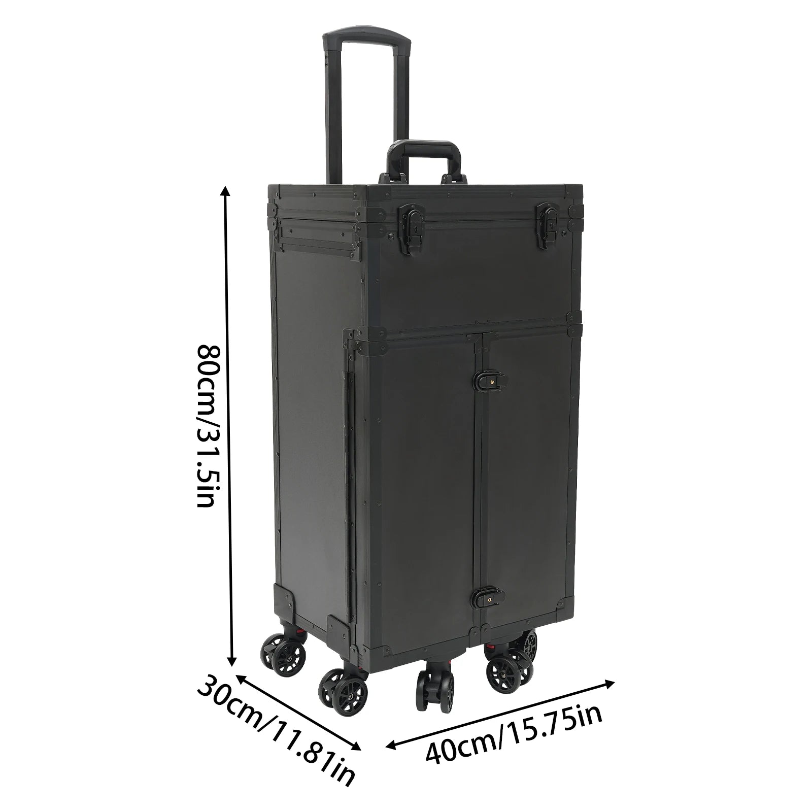 31.15inch Professional Rolling Makeup Case 4 Drawers Pro Makeup Artist Cosmetic Train Case Makeup Organizer Travel Case