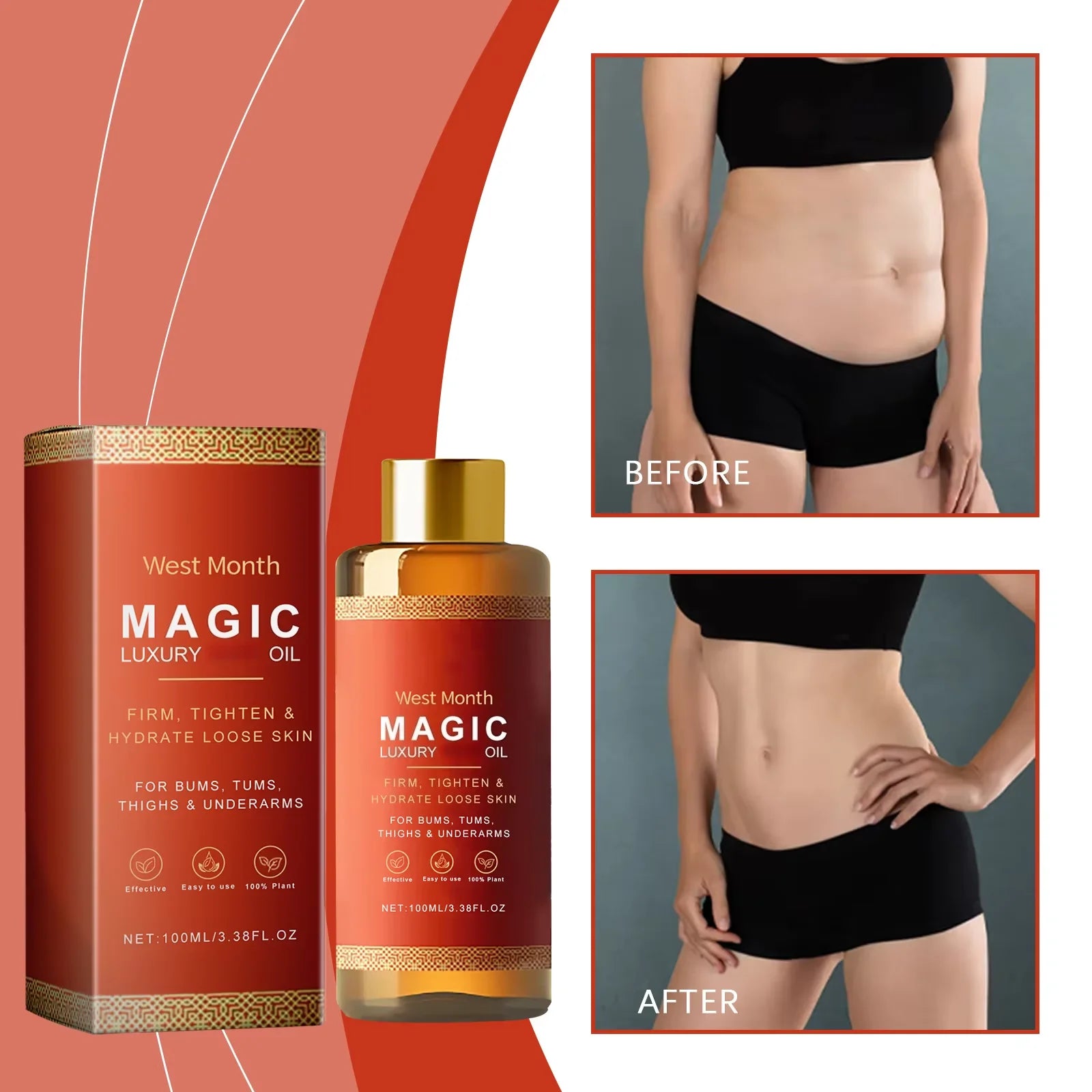 Firming Body Oil Moisturizing Skin Improve Dry Tighten Skin Barrier Repair Care Relax Body Massage Lifting Tighten Repair Smooth