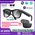 2026 New 32G Memory 800W 4K Camera Smart Glasses Men Photos&Videos 3600mAh Power Bank 120+Languages Translation AI Glasses Women