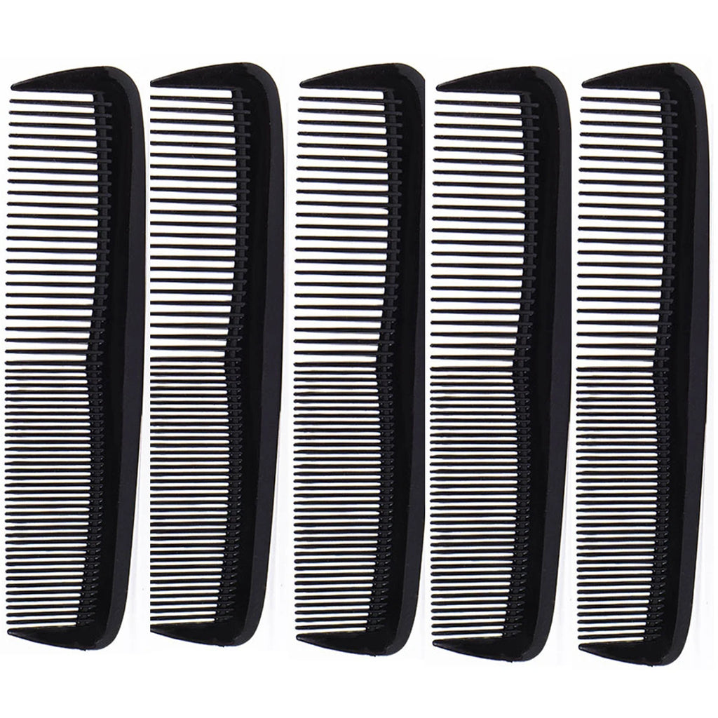 5pcs Black Hair Styling Comb, Fine Tooth Hair Comb, Heat Resistant Comb, Double Headed Hair Styling Comb