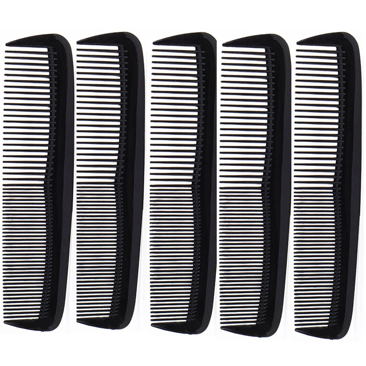 5pcs Black Hair Styling Comb, Fine Tooth Hair Comb, Heat Resistant Comb, Double Headed Hair Styling Comb