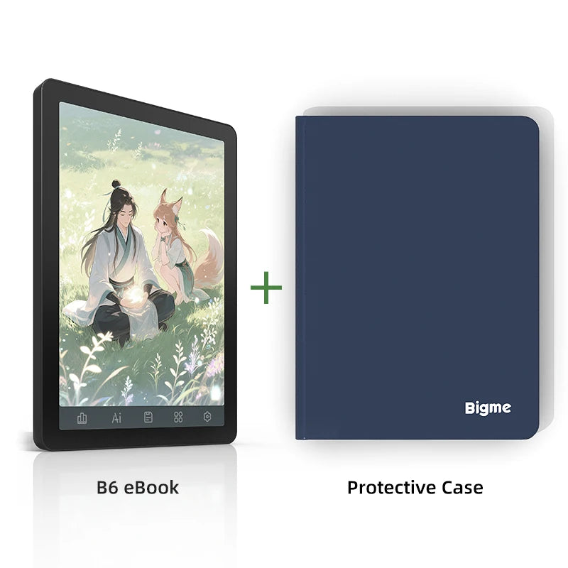 Bigme B6 Ebook Reader, 6'' Color E-Ink Electronic Book, 36-Level Front Light, 4GB+64GB, Android 14 OS, Paper-Like E-Reader Eye-Protecting