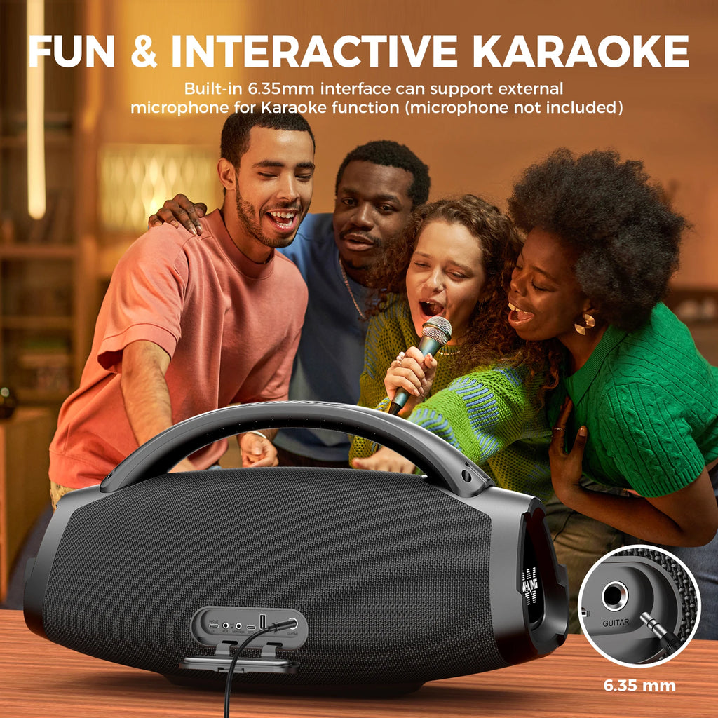 W-KING X20 200W RMS Portable Bluetooth Speakers, Massive Bass Party Boombox IPX7 Waterproof Speaker Large, Loud Outdoor Speaker