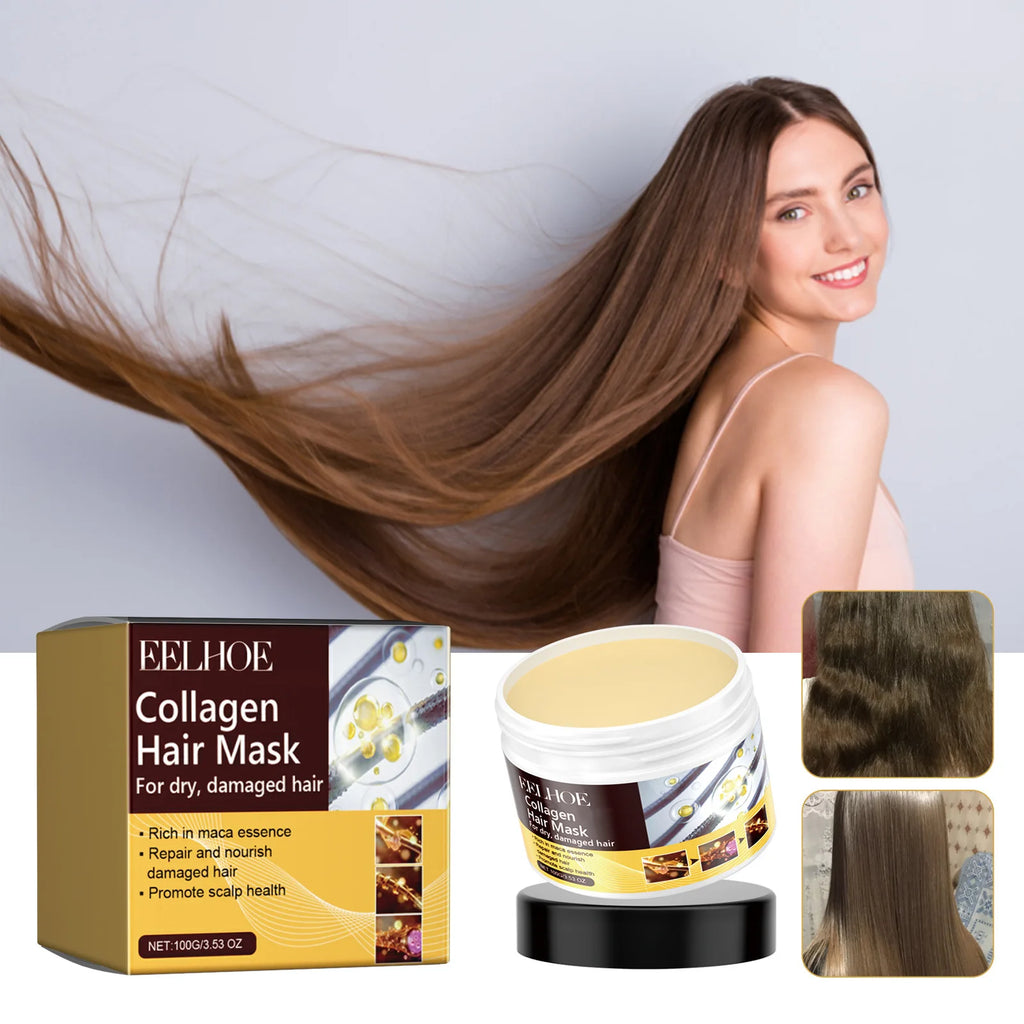 EELHOE Collagen Hair Mask Anti Hair Loss Treatment for Very Dry and Damaged Hair Repair Deep Conditioning Moisturizing Hair Mask