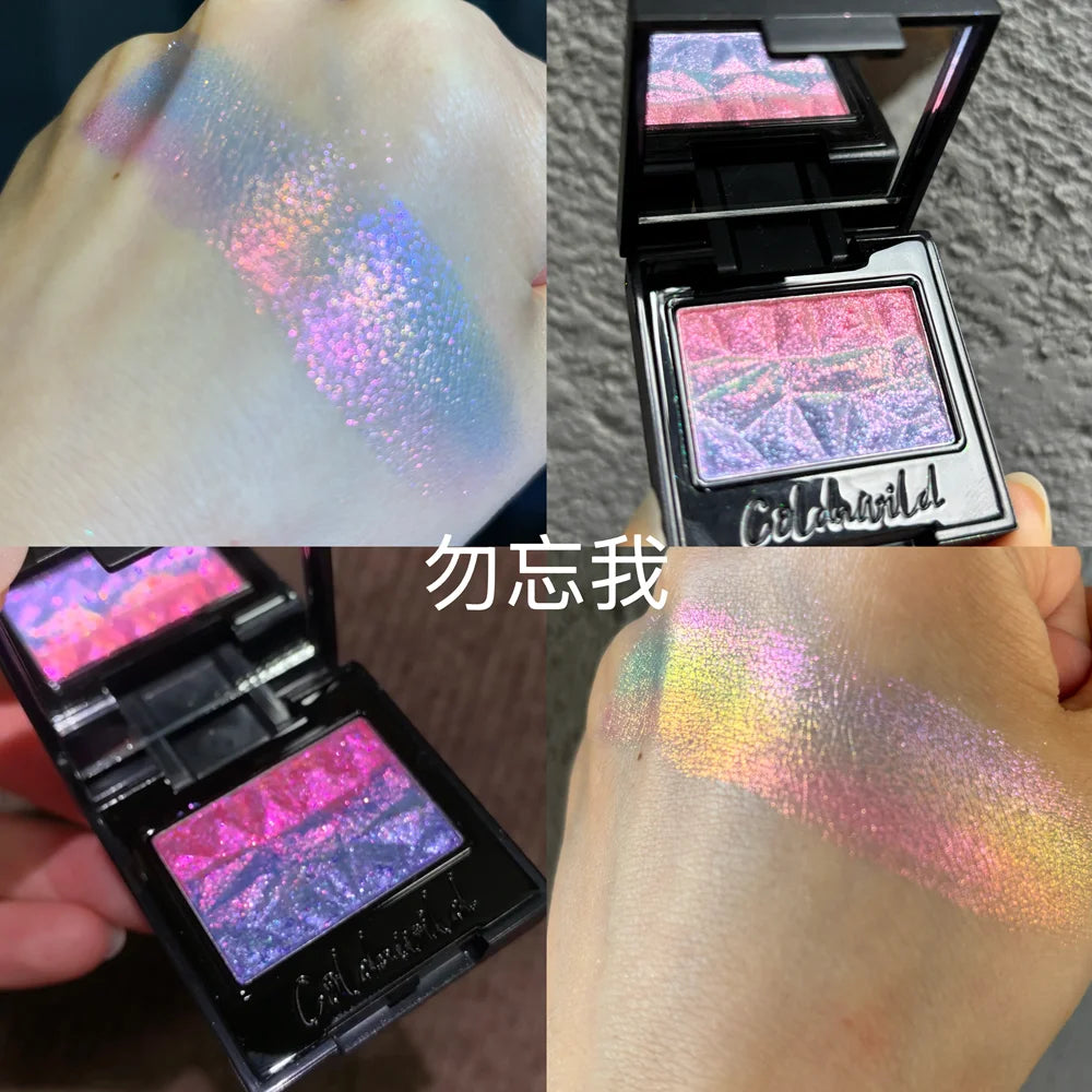 Coldnwild Monochrome Gradual Eye Shadow Chameleon Glitter Highly Pigmented Blue Purple High Concentration Optical Eye Makeup