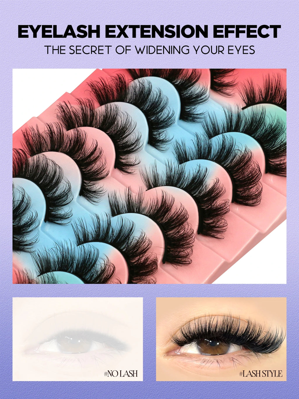 GROINNEYA Lashes 3D Mink Lashes Fluffy Reusable Lashes Mink False Eyelashes Soft Wispy Natural Cross Eyelash Extension Makeup