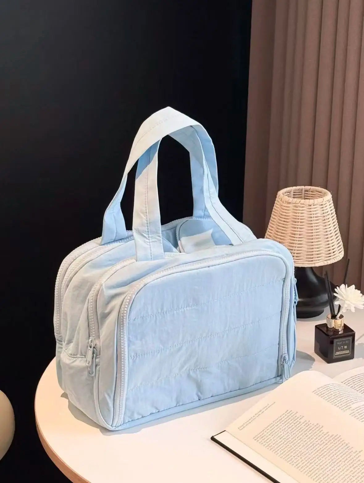Multi opening makeup bag, suitable for commuting, travel, and home, suitable for makeup and grooming storage
