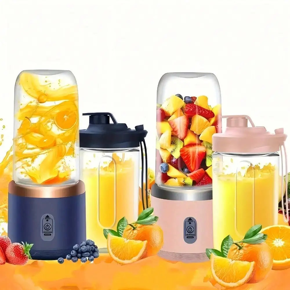 Juicer Cup + Portable Outdoor Cup, Dual Cups, Detachable, Easy To Clean, For Making Fine Juice, Fruit Blender, Beverage Maker, Suitable For Home, Outdoor Travel, Office, USB Charging, Portable Blender, Juice Mixer - Perfect G