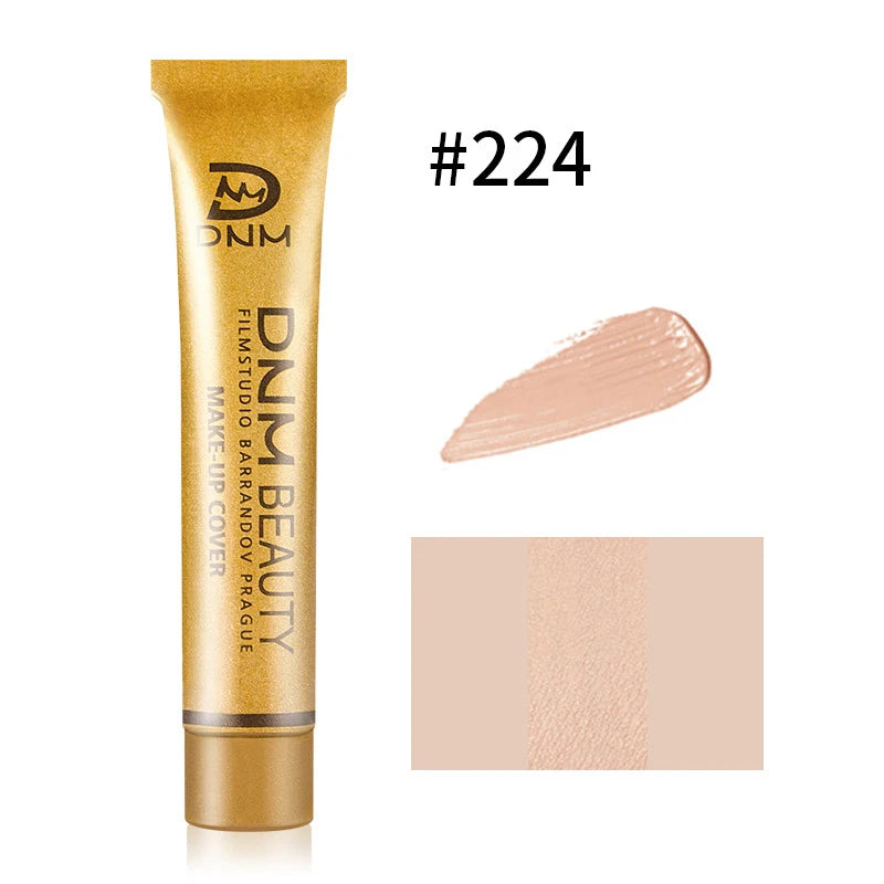Gold Tube Full Coverage Concealer,Face High Coverage Foundation Cream For Dark Circles Tattoos Freckles Redness,Even Skin Tone