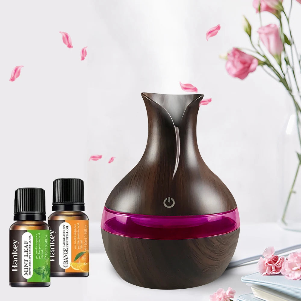 Mini USB Diffuser Air Humidifier with 7-Colors LED night light Aromatherapy Diffuser 300ml Cool Mist Maker for home bedroom