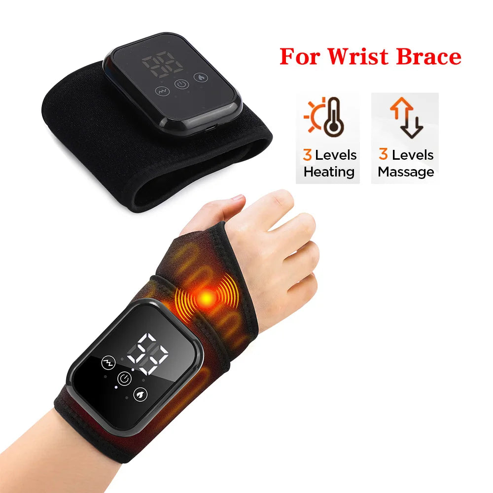Electric Heating Wrist Guard Vibration Massage Hot Compress Wrist Brace Ankle Wrap Hand Foot Protector Rechargeable Wristband