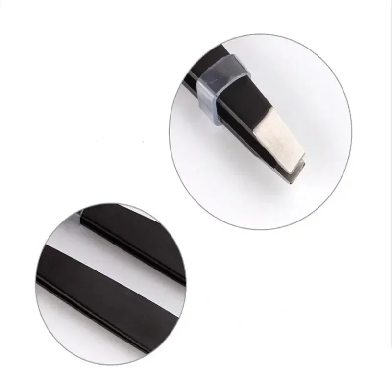 Professional Stainless Steel Precision Tweezer - Slant Tip Hair Plucker for Easy Grooming Brow Clips Removal Makeup Tools