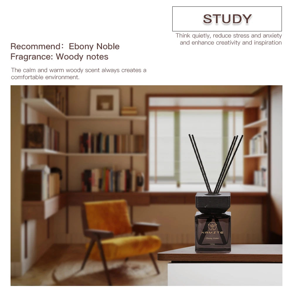 NAMSTE 100ML Reed Diffuser Stick Fragrance Oil Aromatherapy Flameless Hotel Home SPA Aromatherapy Air Freshener Fragrance Scent
