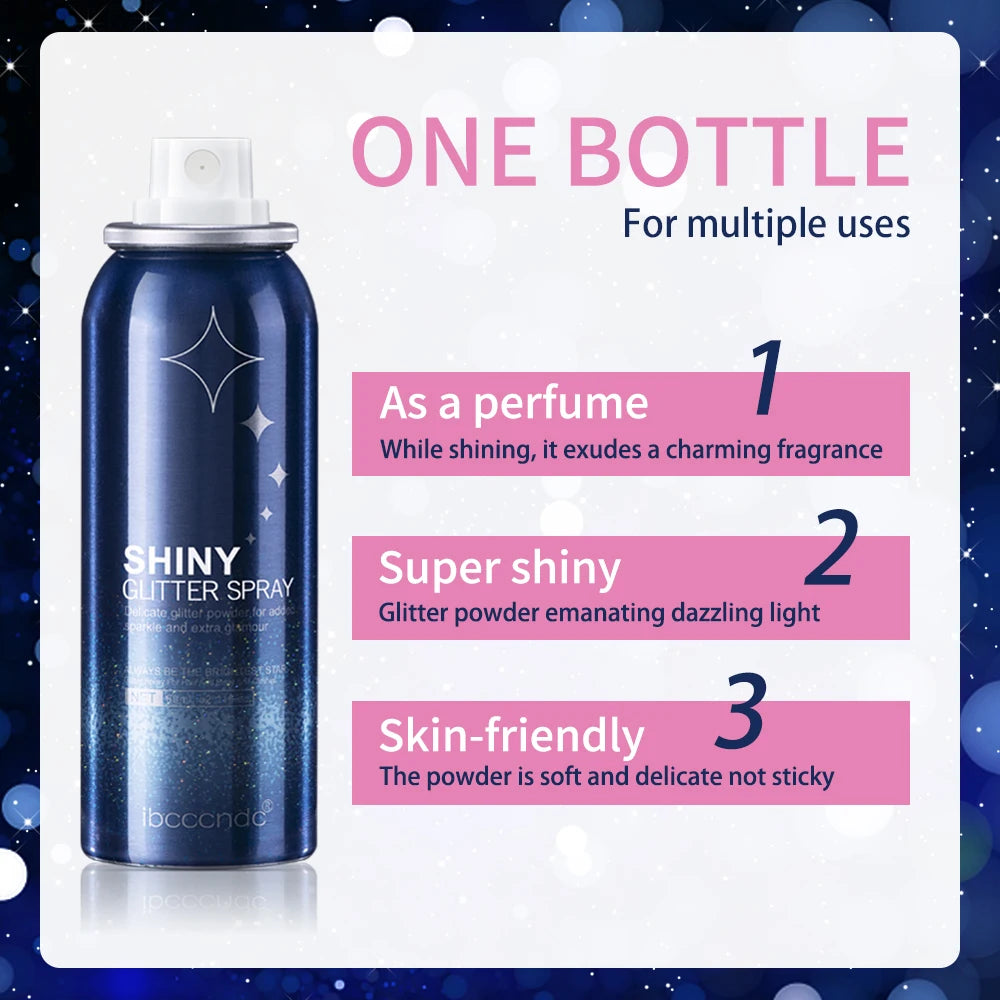 Makeup Glitter Spray Instantly Enhancing Radiance Emit Charming Radiance Quick Drying Brightening Waterproof Party Glitter Spray