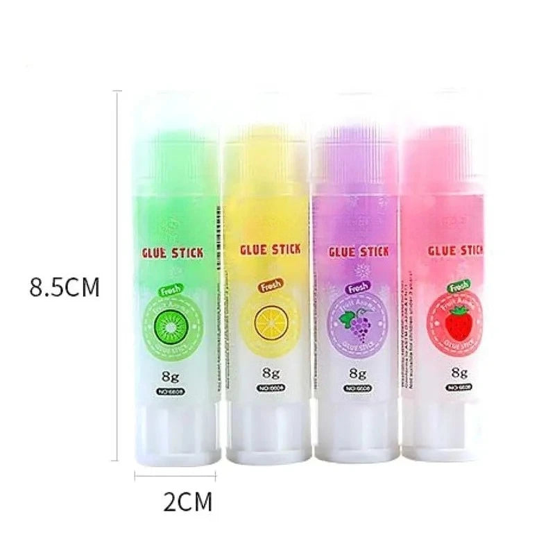 4 Pcs Cute Colorful Style Glue Stick High Viscosity Glutstick Solid Glue Paper Sticker Stationery Office Supplies