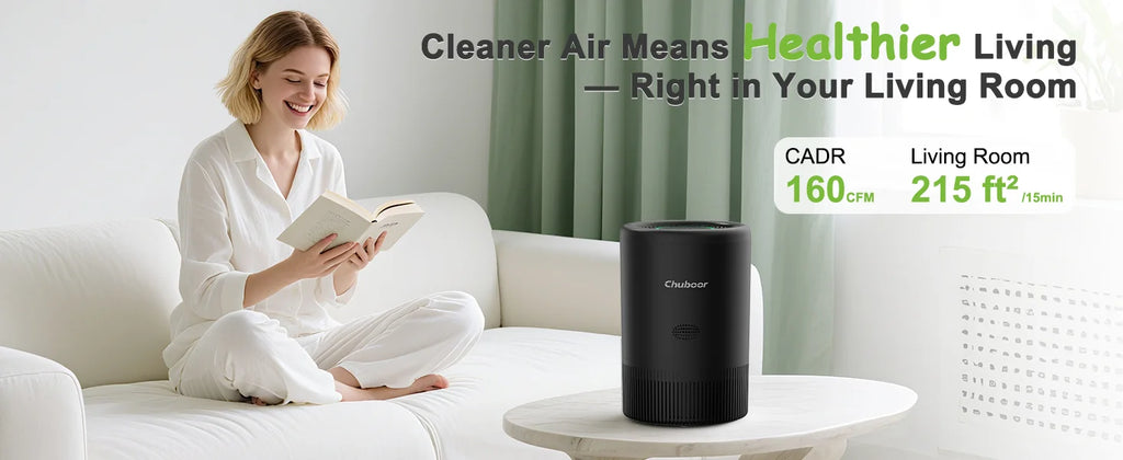 Chuboor Smart Air Purifier for Bedroom Home, App/Alexa Control,PM2.5 Monitor HEPA Air Purifier for Bedroom Living Room for Pets