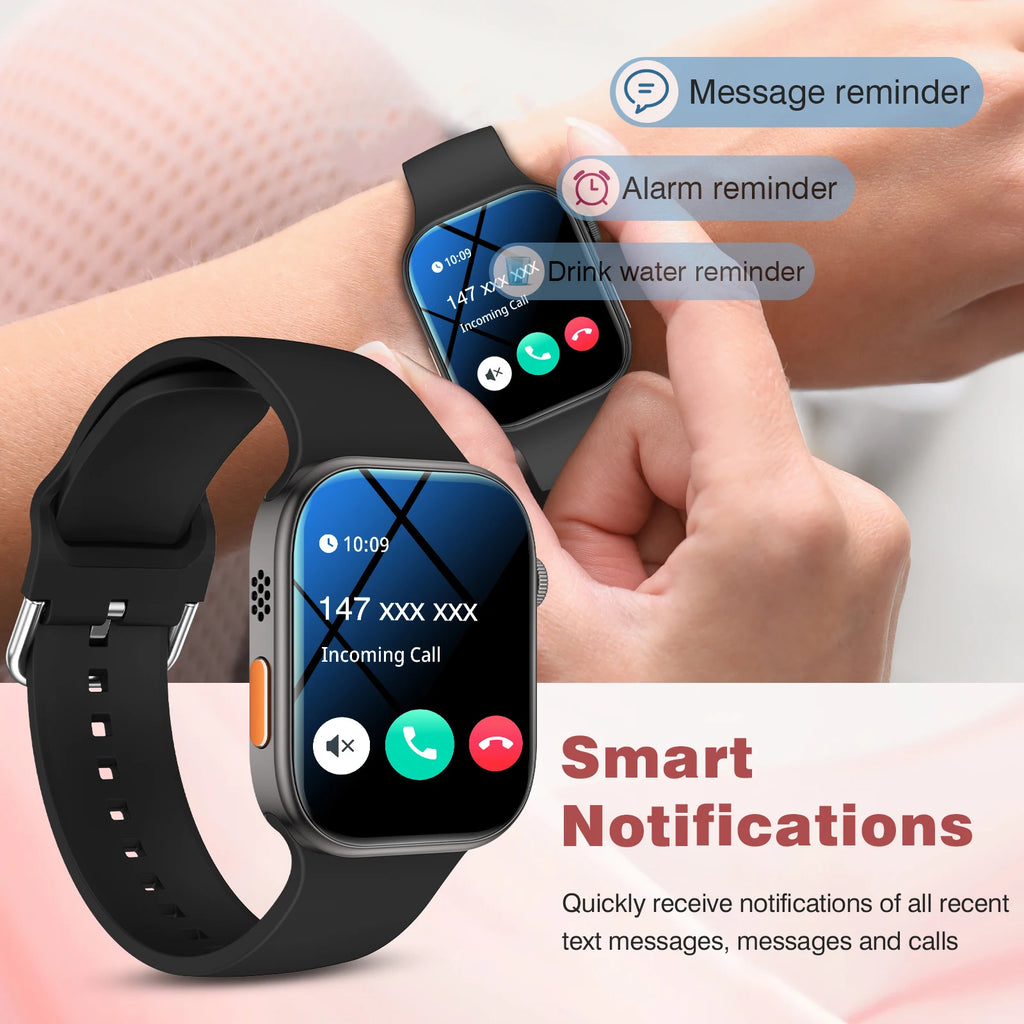 Smart watch, wireless calling, message reminder, multi-sport mode, 2.01-inch HD screen, custom dial wallpaper, unisex