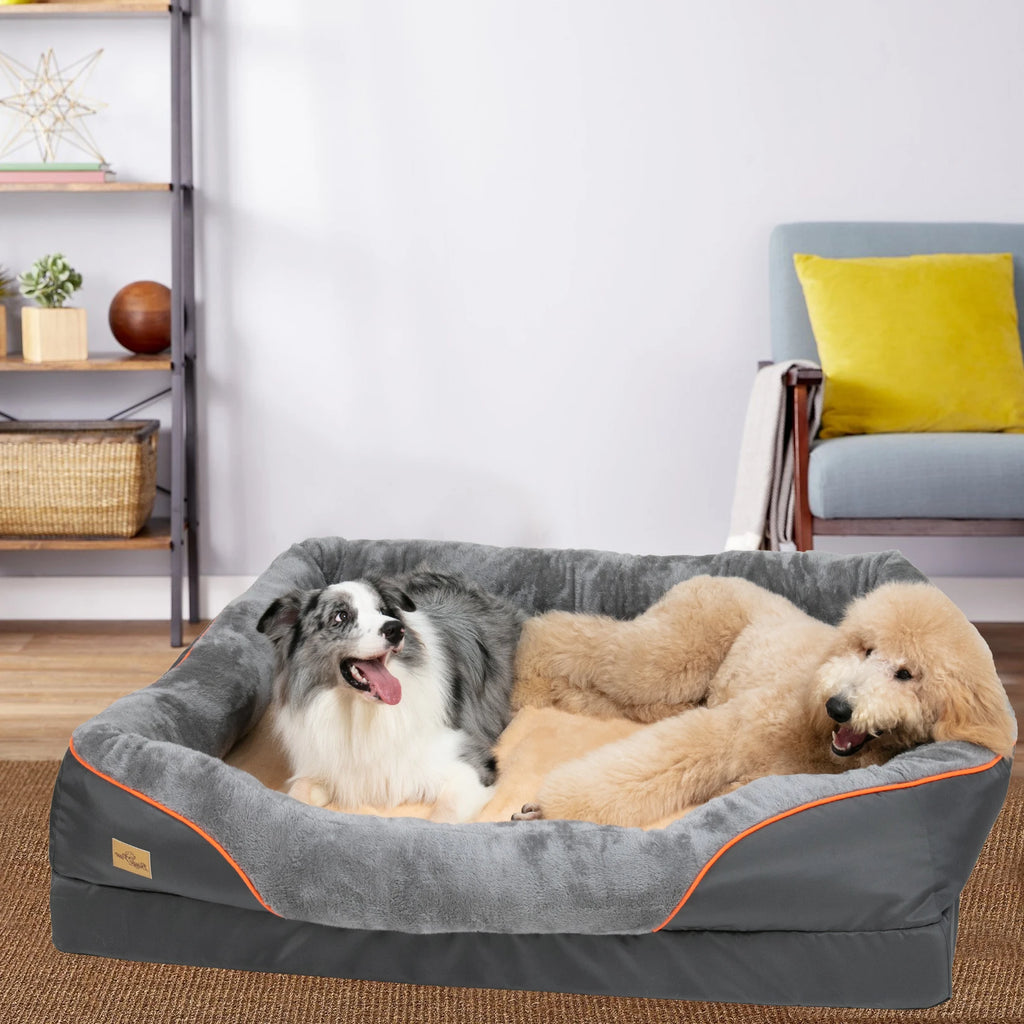 Large Dog Bed Soft Comfortable Warm Fleece Anti-Allergy Pet Bed with Removable Washable Cover Waterproof