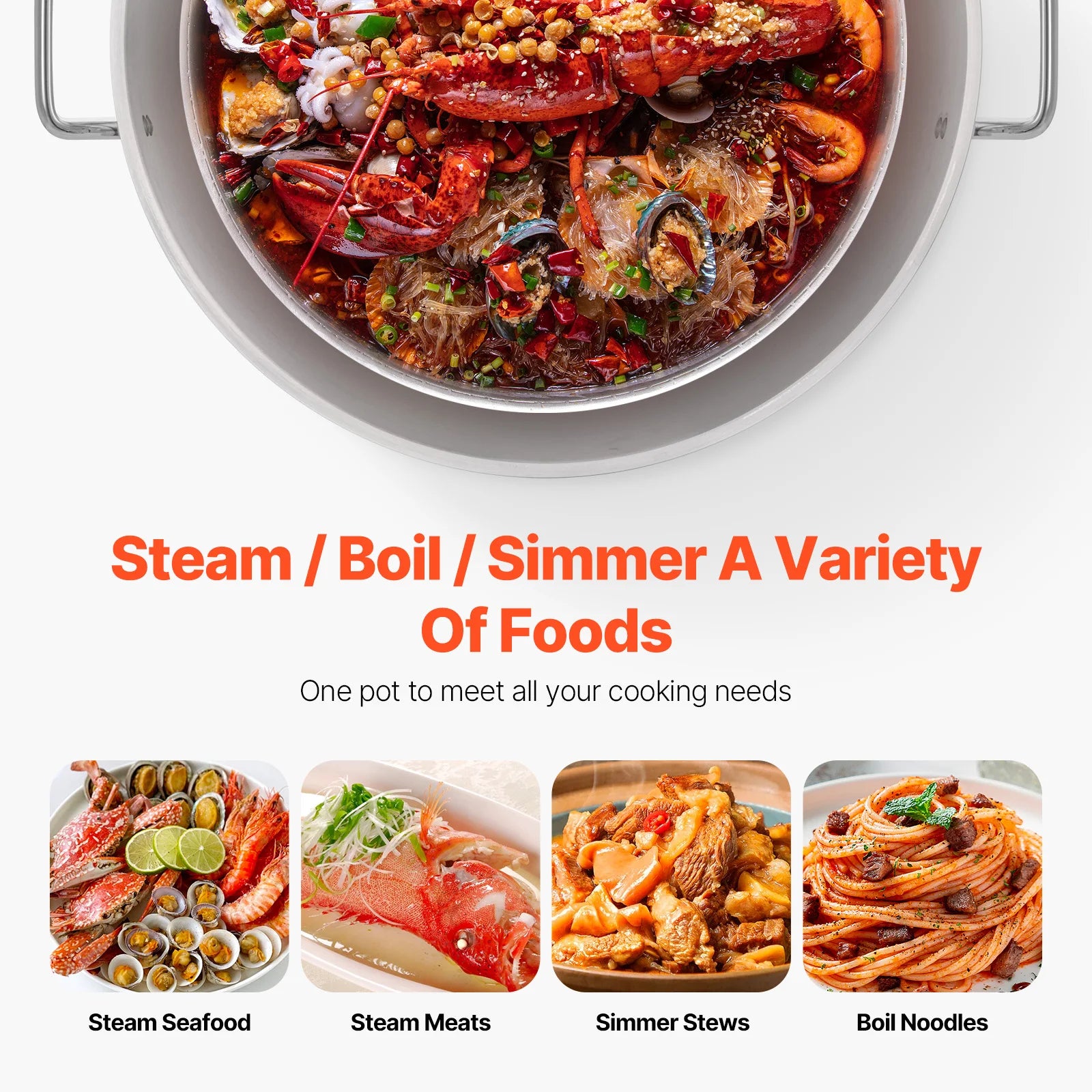 SucceBuy 60/80/100Qt Seafood Boiling Kit with Strainer Cooking Set for Crab Crawfish Boiling Aluminum Stockpot with Steamer Rack